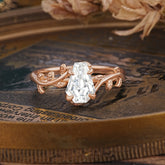 Elegant Coffin Cut 4 Prong Leaf Vine Lab Diamond Engagement Ring